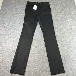 Frame Pants Womens 2 Straight Leg Black Modal Cotton Office Career Capsule